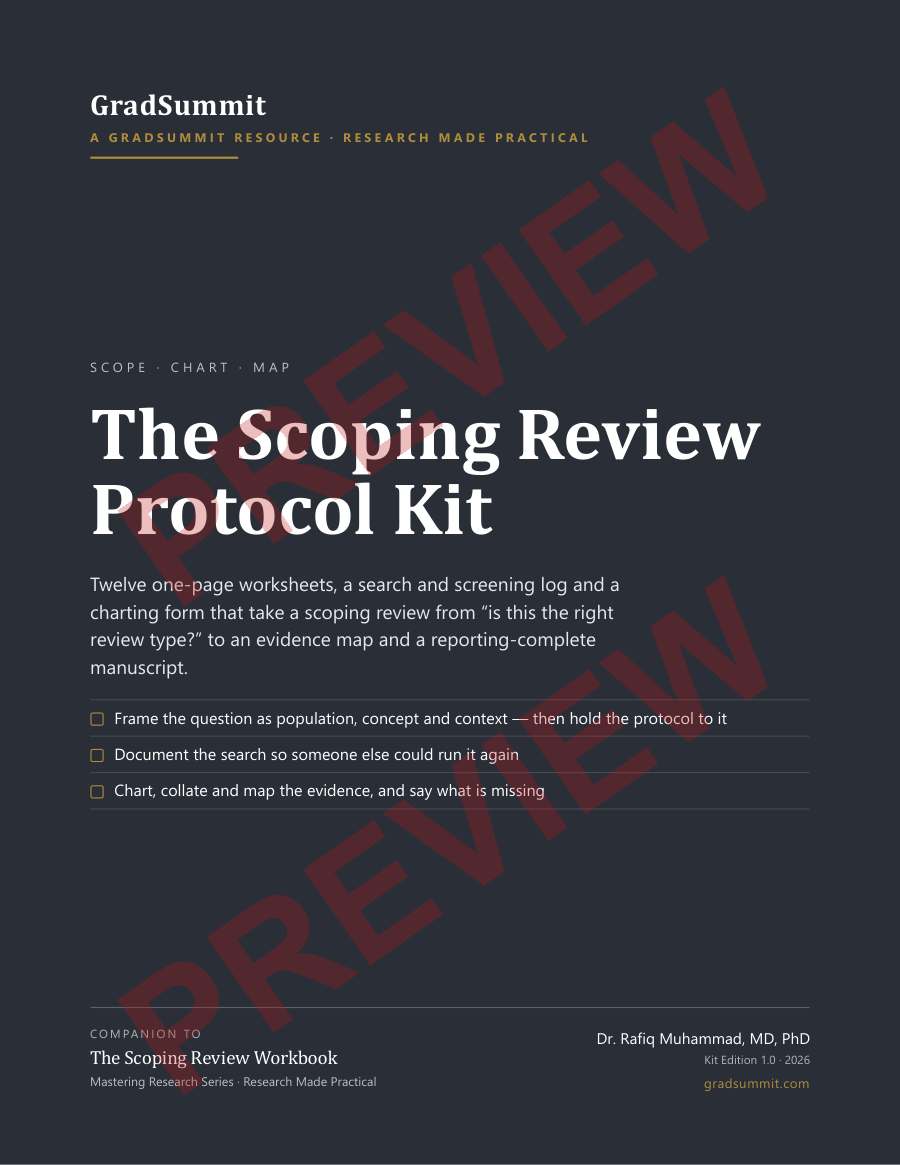 Cover of the Scoping Review Protocol Kit